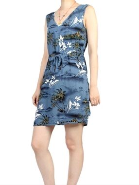 Aloha V Neck Mini Dress With Adjustable Waist